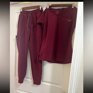 Jaanuu Women's Burgundy Pants & Top Set